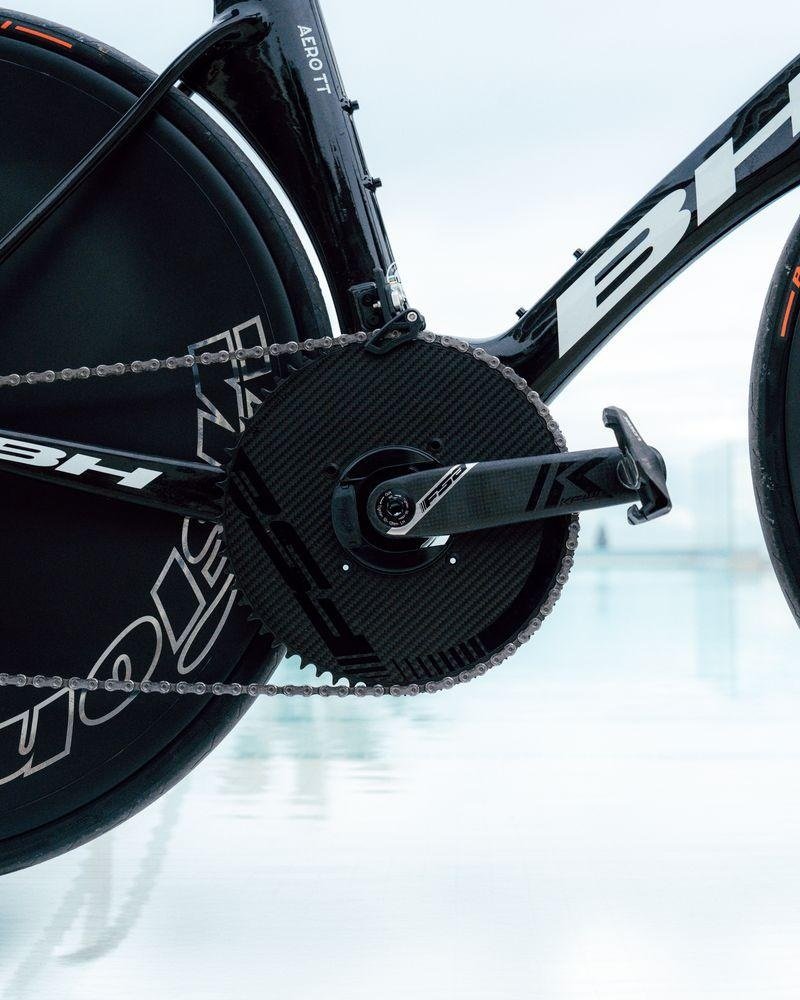 FSA crankset close-up on a BH time-trial bicycle, from the official FSA Dropbox